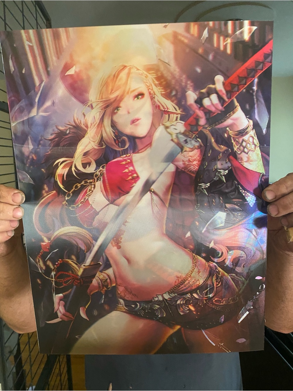 3D Fantasy Warrior Woman Art Print - Multi-Color